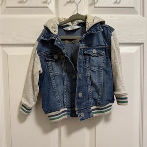 H&M Kids Blue Denim Jacket with Gray Sleeves